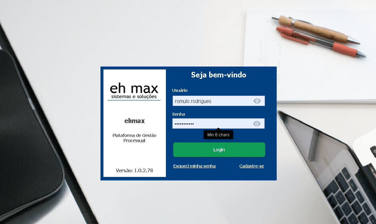 Login da Plataforma